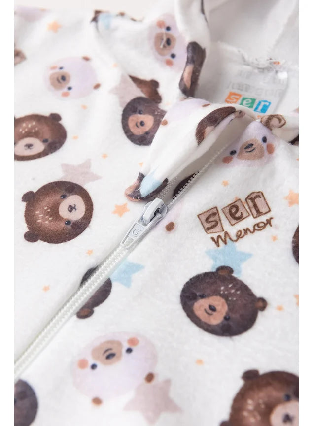 Macacão Urso Estrela - Soft Capuz - Bebê - Unissex