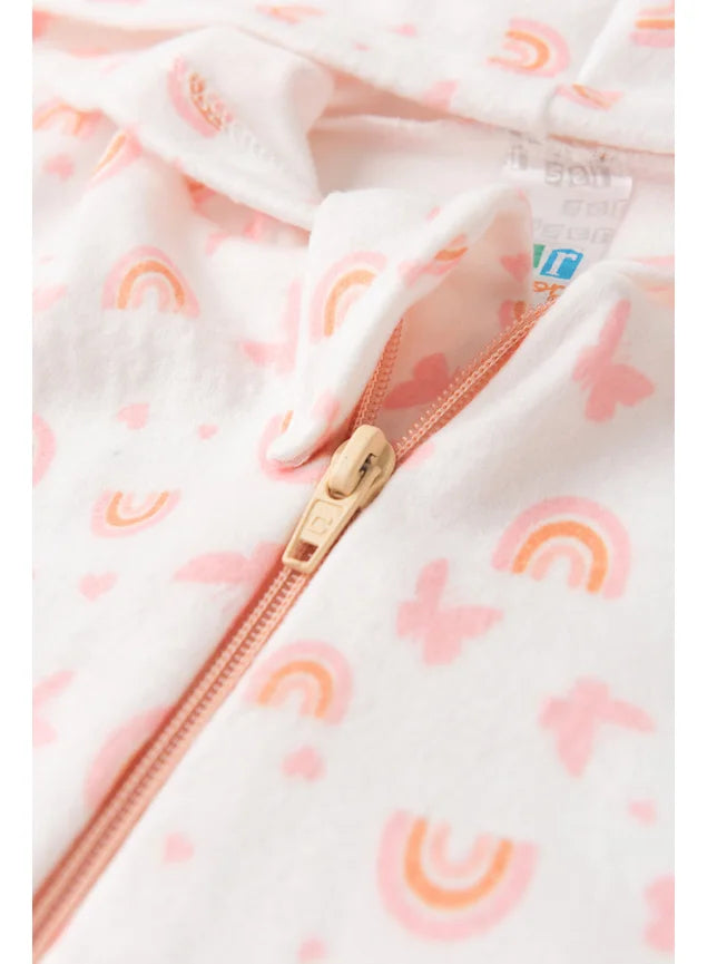 Macacão Borboletas Rosa - Soft Capuz - Bebê - Menina