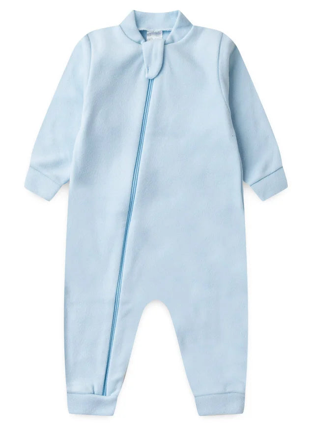 Macacão Azul Bebê - Soft Liso - Bebê Menino