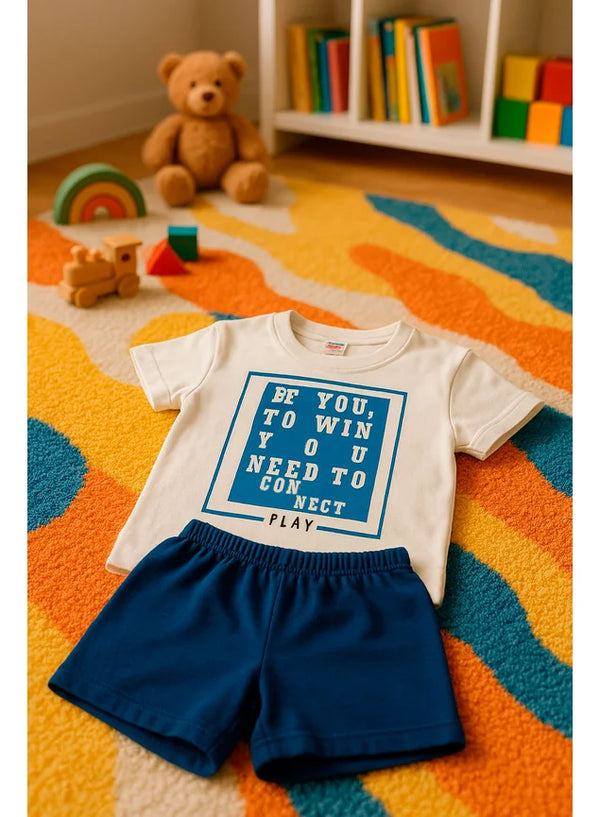 Conjunto Menino Be You Azul - Meia Malha e Moletinho