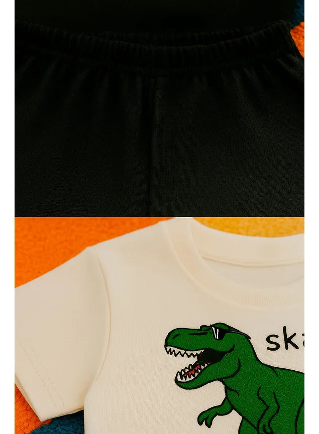 Conjunto Skater Dino - Meia Malha e Moletinho