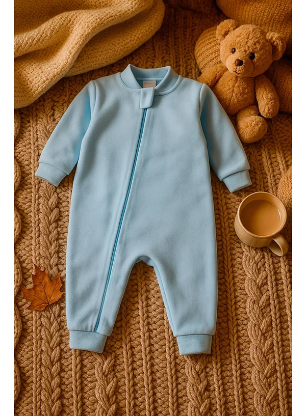 Macacão Azul Bebê - Soft Liso - Bebê Menino