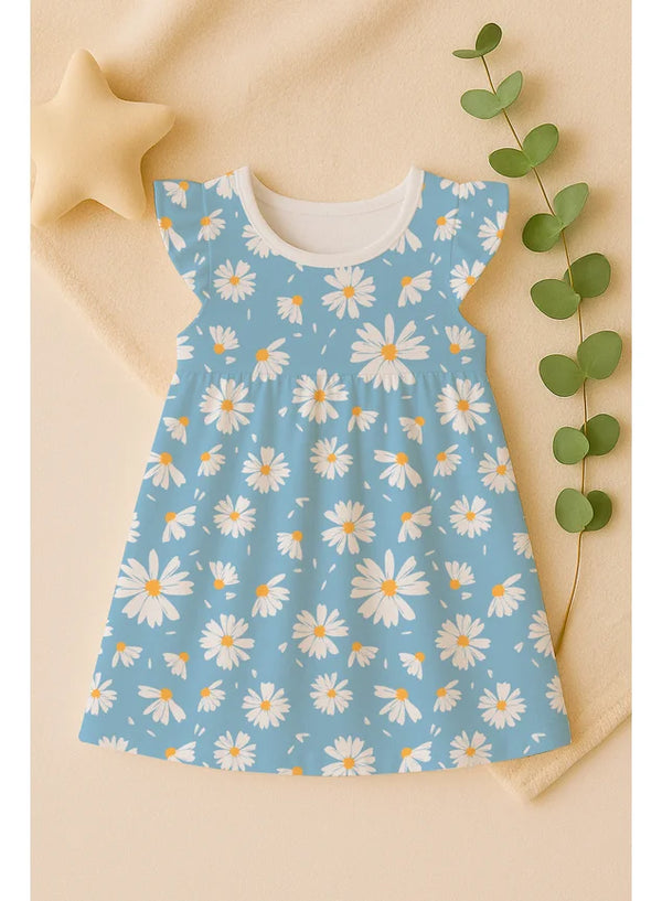 Vestido Flores Brancas - Elanca - 100% Poliester - Menina